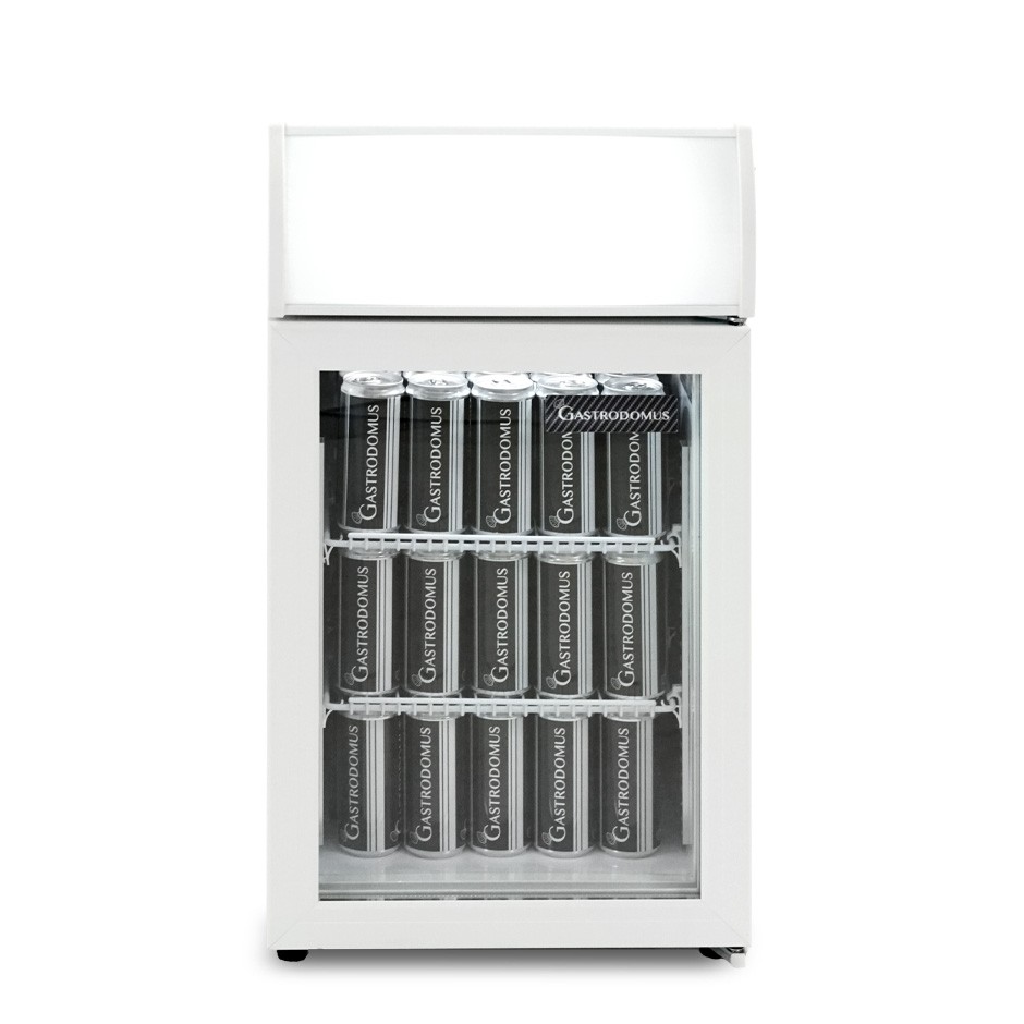 Weißer Mini-Getränkekühlschrank (44 L), Umluftkühlung, Temperatur 0°C/+10°C, Flügeltür