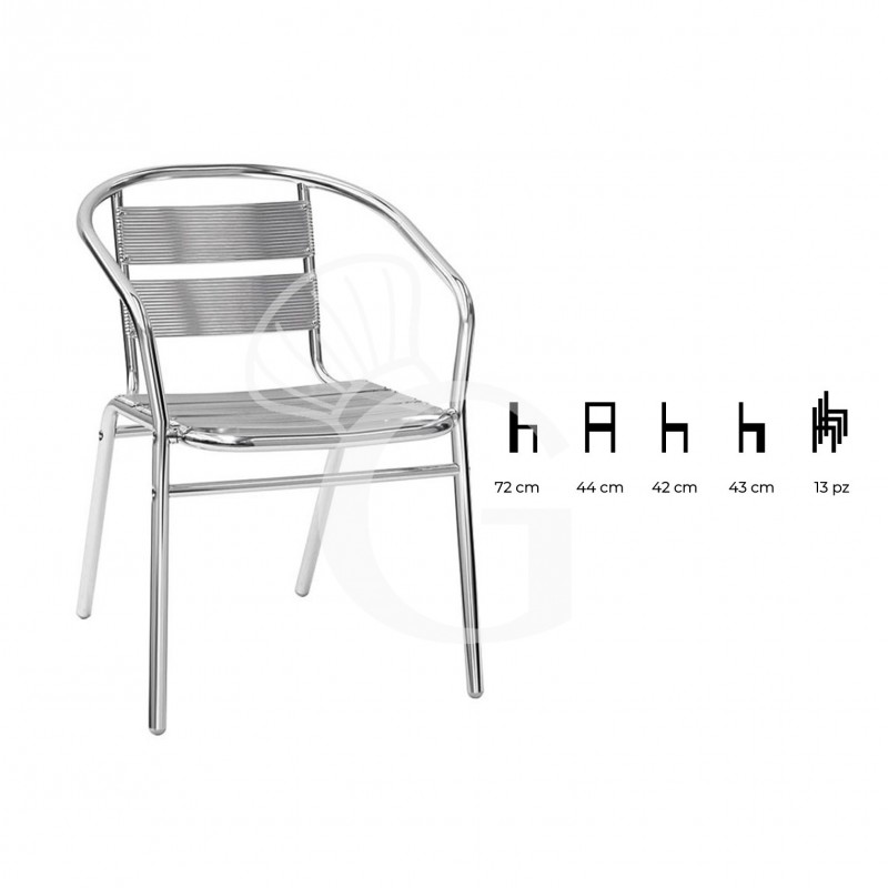 Stuhl "MARK", eloxiertes Aluminium