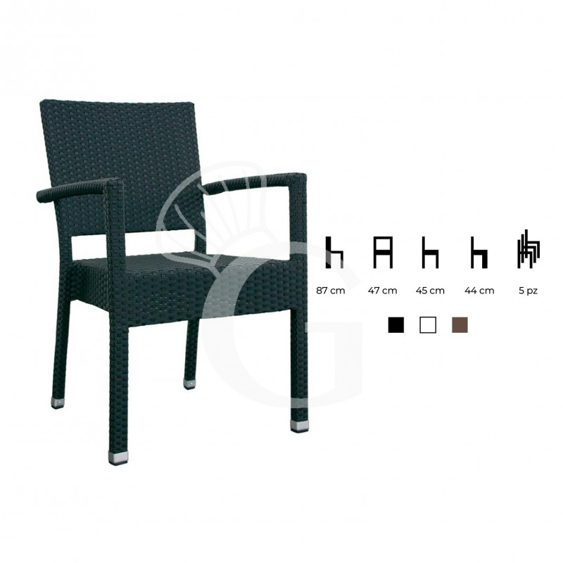 Stuhl "ECO", Aluminium, mit Überzug aus Polyethylenfäden
