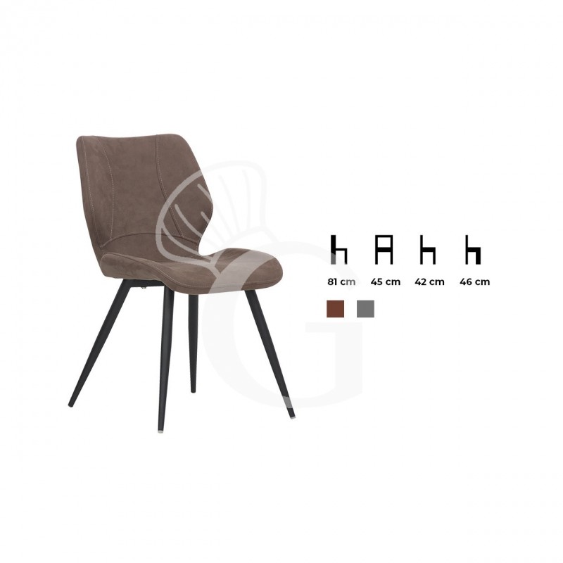 Sessel "JENNY", lackiertes Metall, mit Stoffbezug