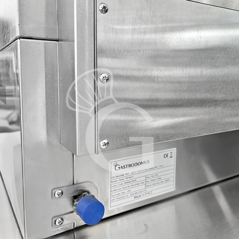 Gas-Bratplatte - glatt/gerillt (B 600 mm x T 570 mm x H 320 mm), Tischgerät
