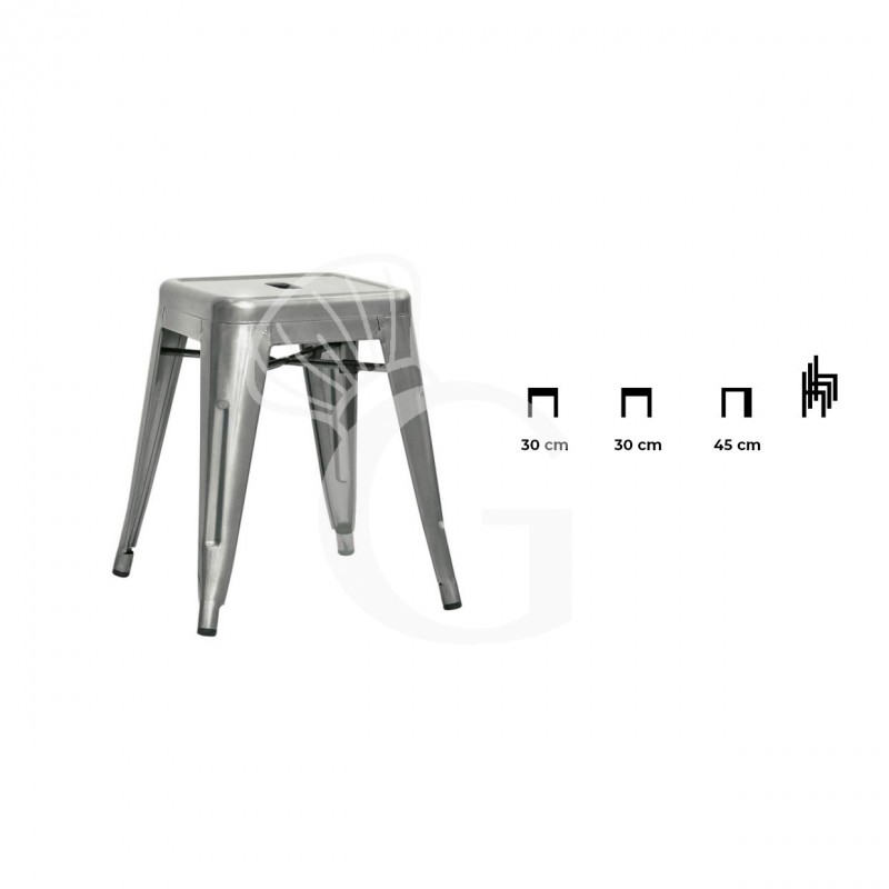 Metallhocker "PONY" , lackiert,  B 300 mm x T 300 mm x H 450 mm
