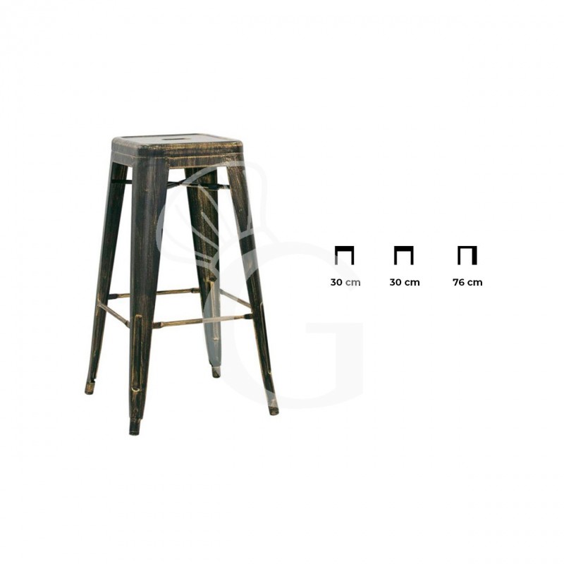 Metallhocker / Barhocker "LOFT", lackiert, Vintage-Style