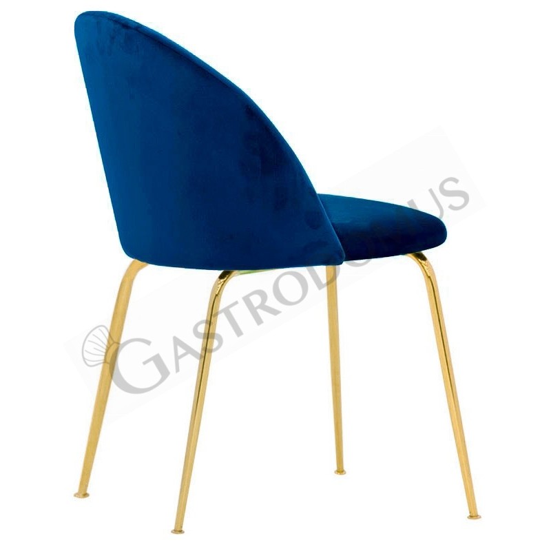 Sessel "CARMEN", vermessingtes Metall, mit Samtbezug