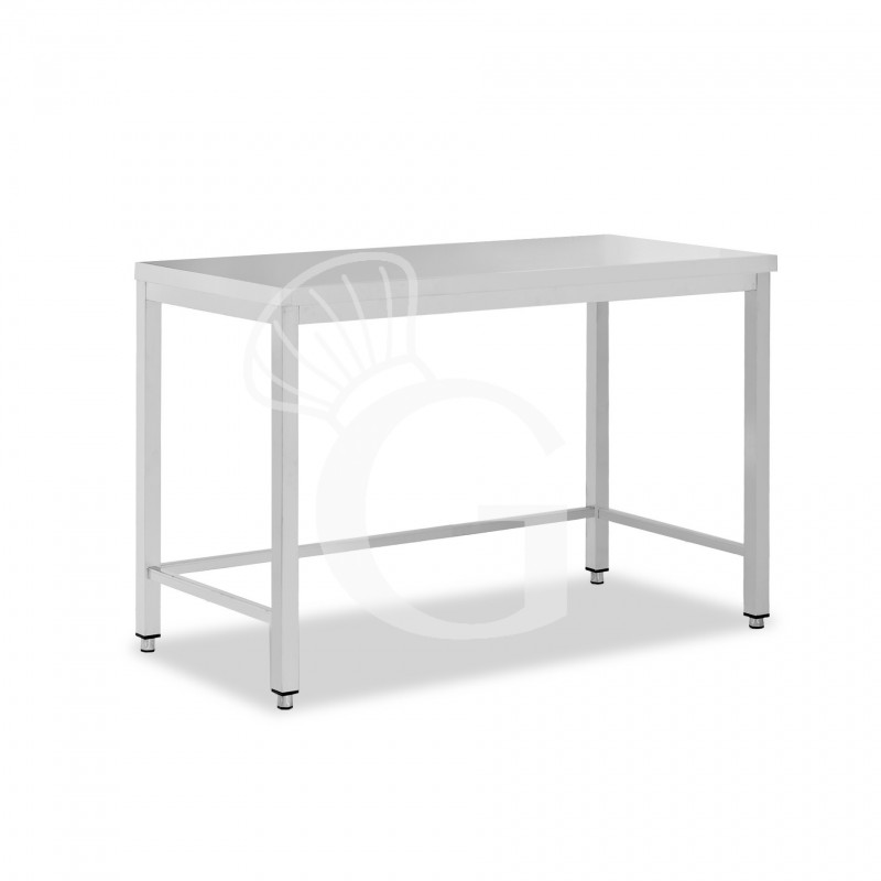 Tavolo semplice in acciaio inox con misure L 1300 mm x P 800 mm x H 850 mm