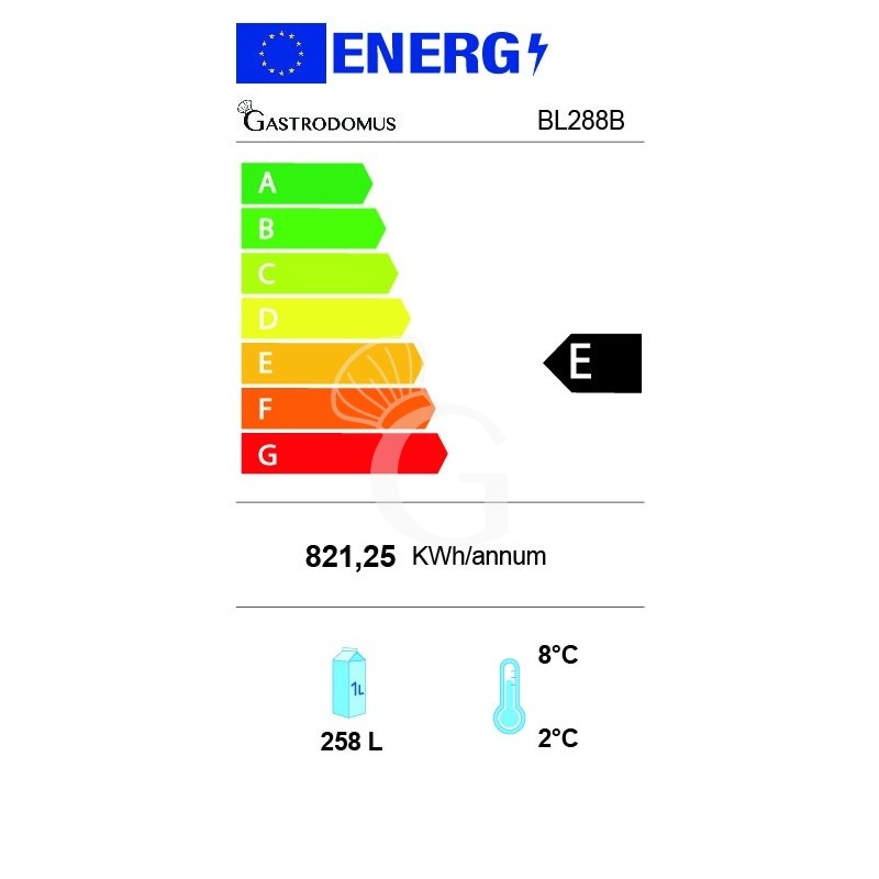 copy of Espositore refrigerato ventilato per bibite-  temp +2°C/+8°C - capacità 216 LT