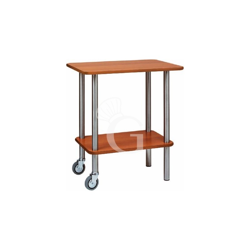 "Gueridon" Servierwagen aus Edelstahl, 2 Rollen, B 700 mm x T 500 mm x H 780 mm