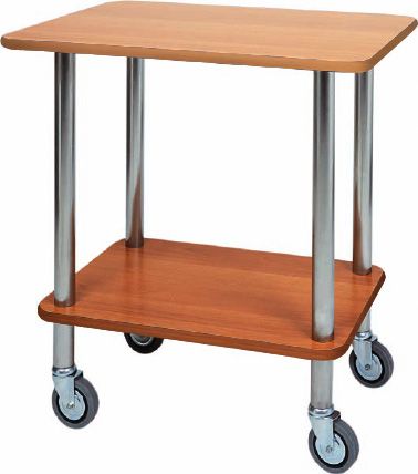 "Gueridon" Servierwagen aus Edelstahl, B 700 mm x T 500 mm x H 780 mm