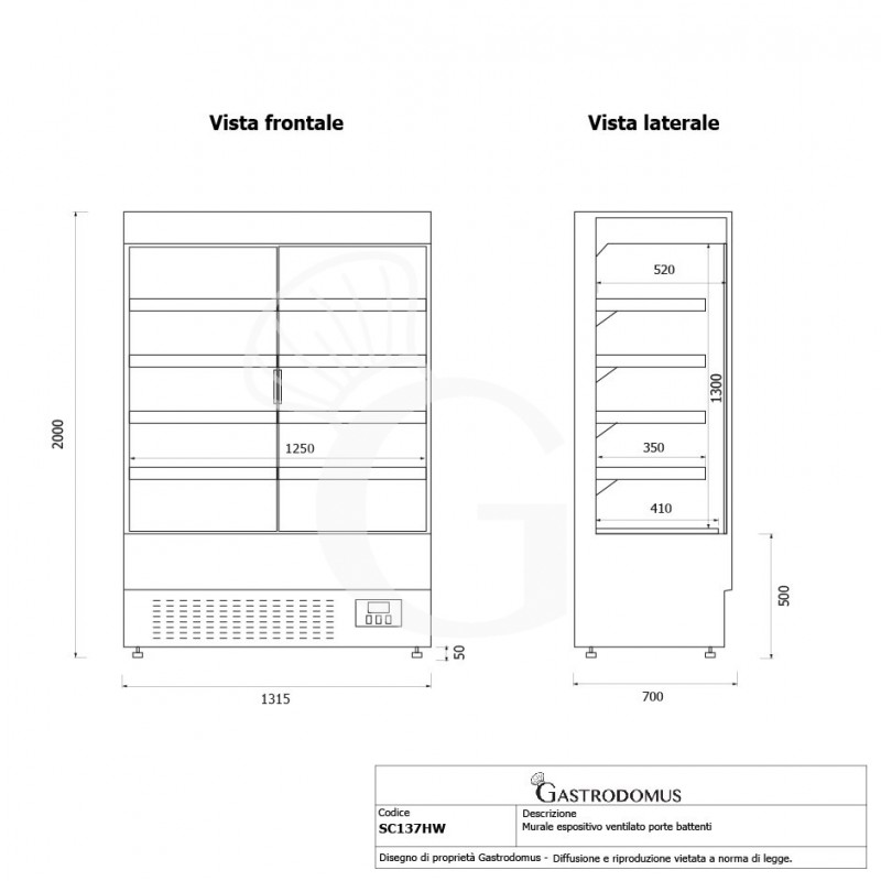 copy of Espositore refrigerato ventilato per bibite-  temp +2°C/+8°C - capacità 216 LT