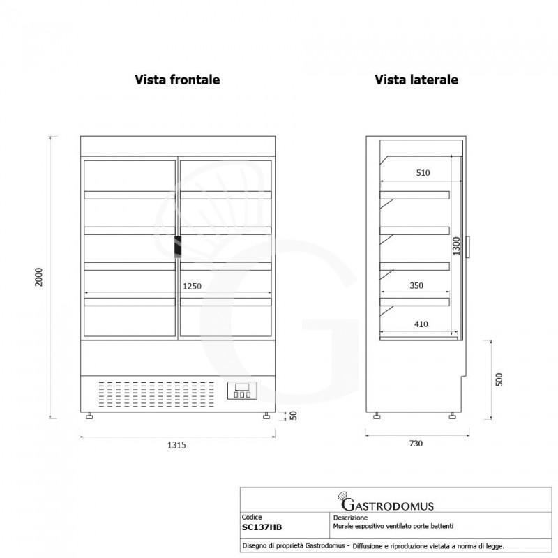 copy of Espositore refrigerato ventilato per bibite-  temp +2°C/+8°C - capacità 216 LT
