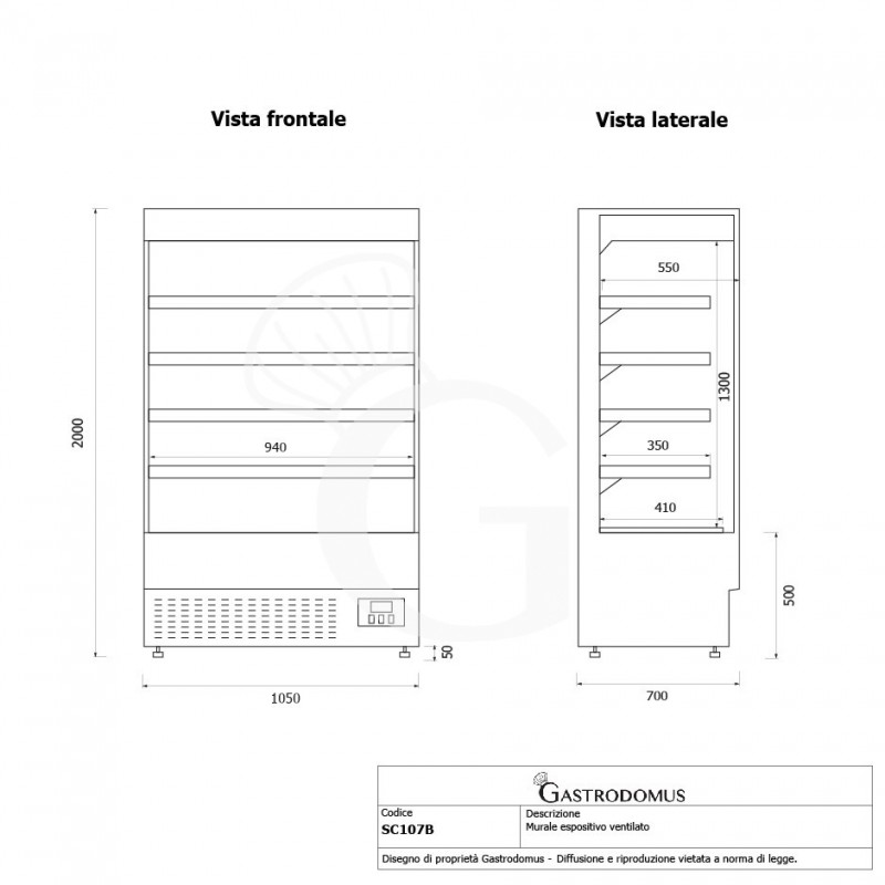 copy of Espositore refrigerato ventilato per bibite-  temp +2°C/+8°C - capacità 216 LT