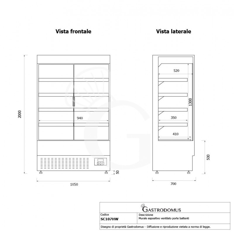 copy of Espositore refrigerato ventilato per bibite-  temp +2°C/+8°C - capacità 216 LT
