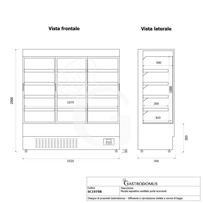 copy of Espositore refrigerato ventilato per bibite-  temp +2°C/+8°C - capacità 216 LT