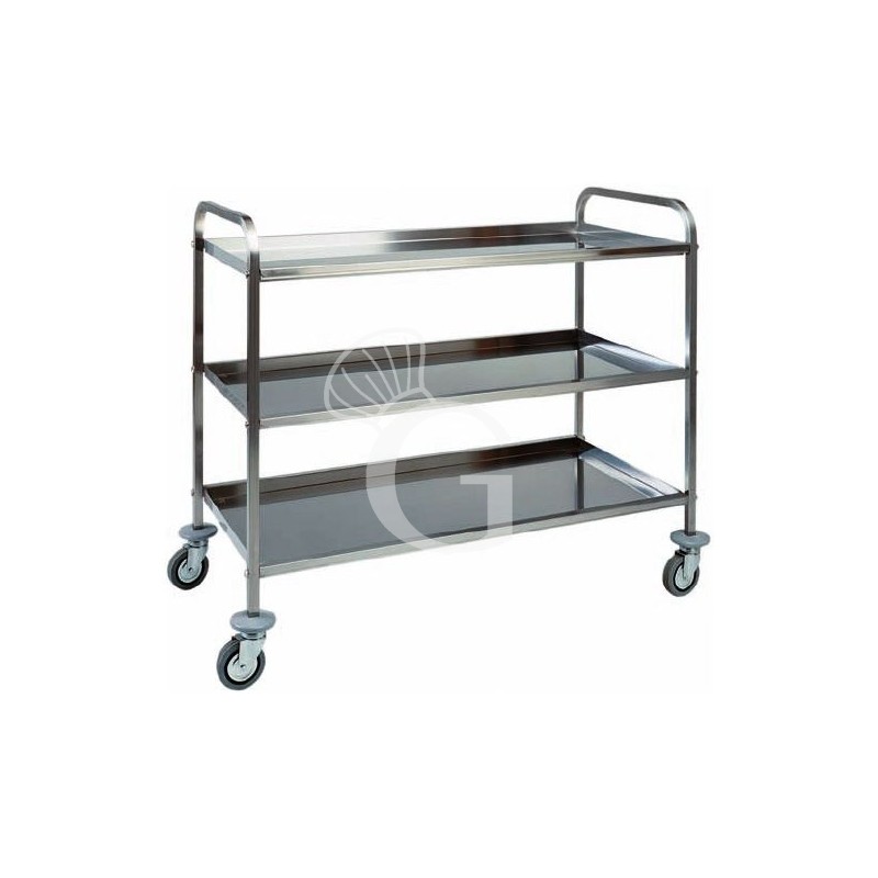 Servierwagen – Edelstahl – 3 Ablagen – B 910 mm x T 570 mm x H 960 mm