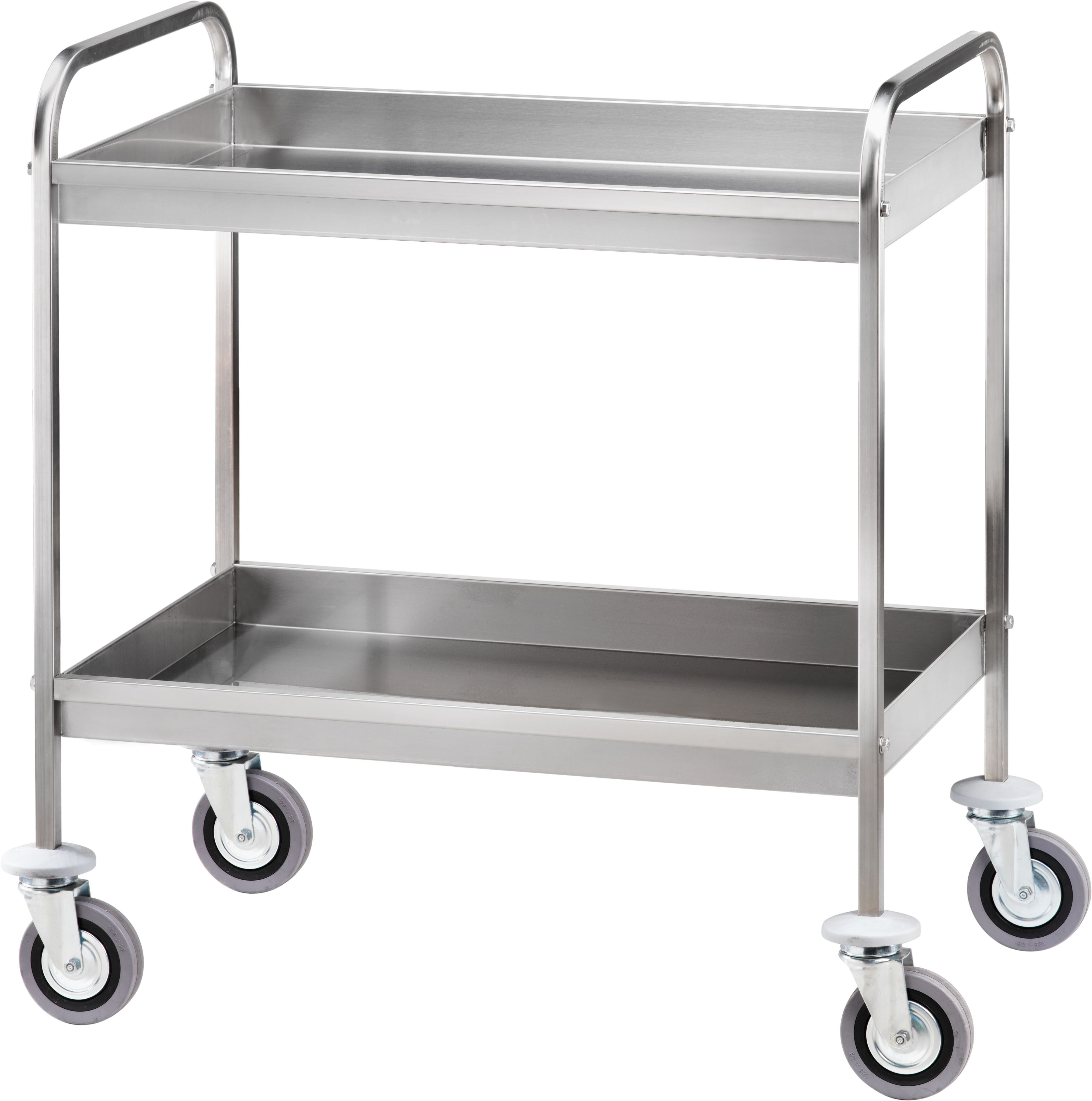 Abräumwagen – Edelstahl – 2 Wannen – B 910 mm x T 570 mm x H 970 mm
