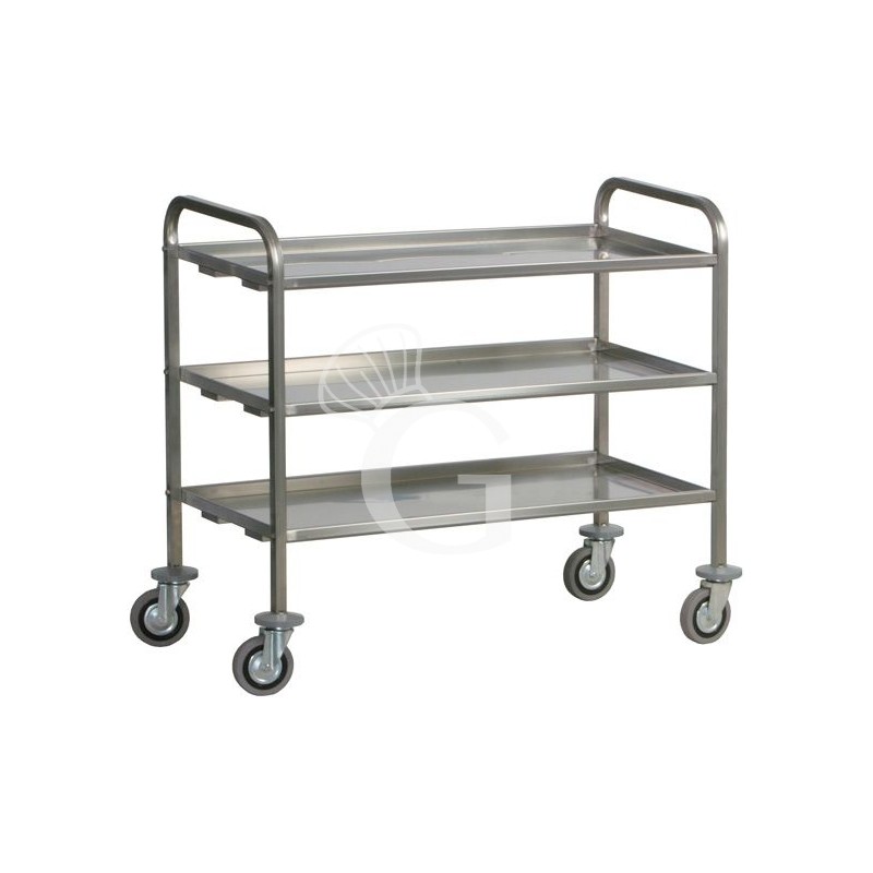 Schwerlastwagen – Edelstahl – 3 Ablagen – B 1120 mm x T 670 mm x H 980 mm