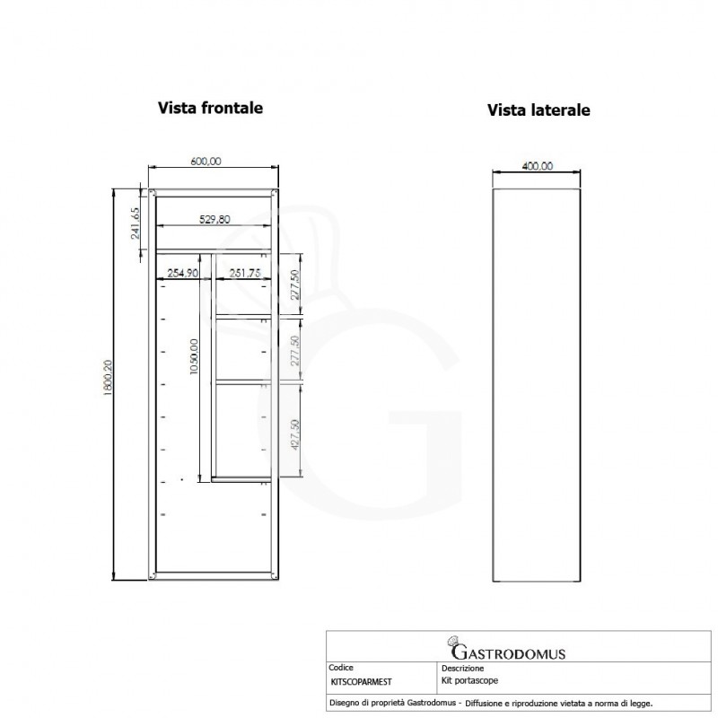 copy of Armadio casellario struttura monoblocco a 5 caselle, profondità 35 cm