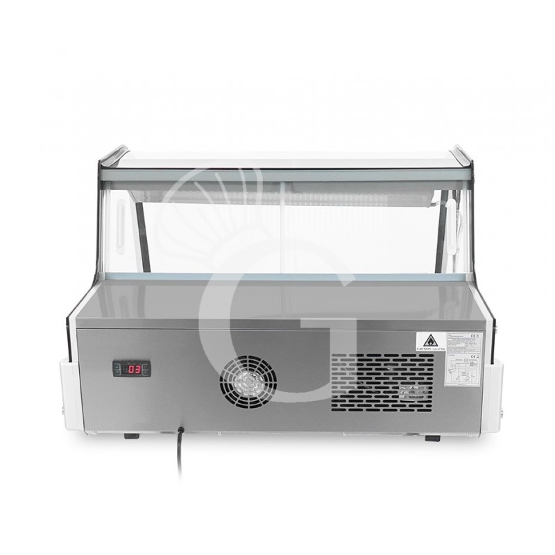 copy of Tischkühlvitrine – schwarz & Edelstahlfarben – belüftet – Kapazität 120 Liter – LED-Innenbeleuchtung