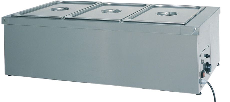 Trocken Bain-Marie (B 1100 x T 600 x H 320 mm), 3 GN1/1 Becken, 1000 W