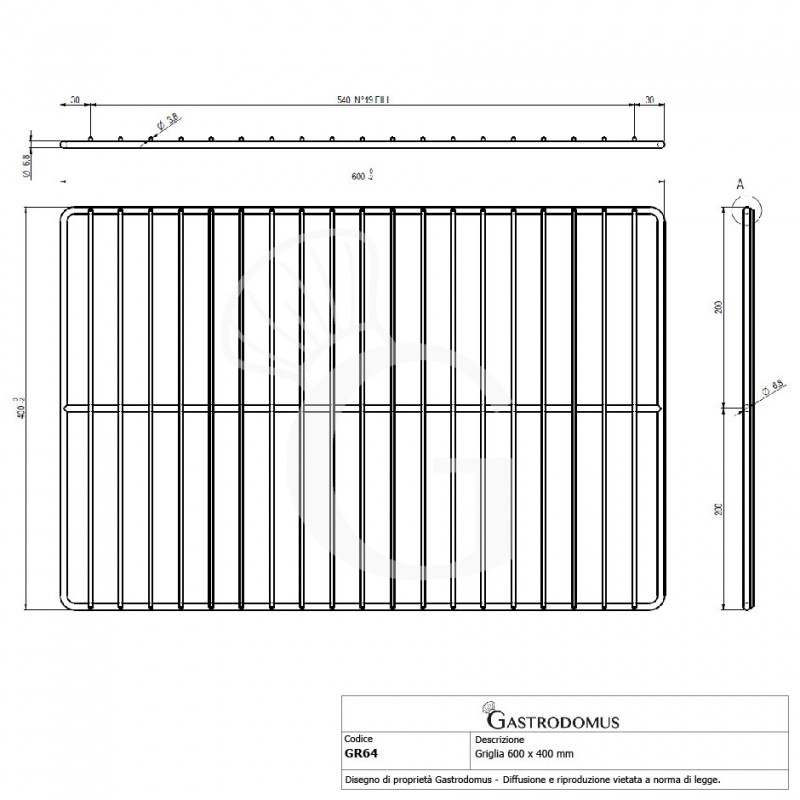 Edelstahlgitter 600 x 400 mm