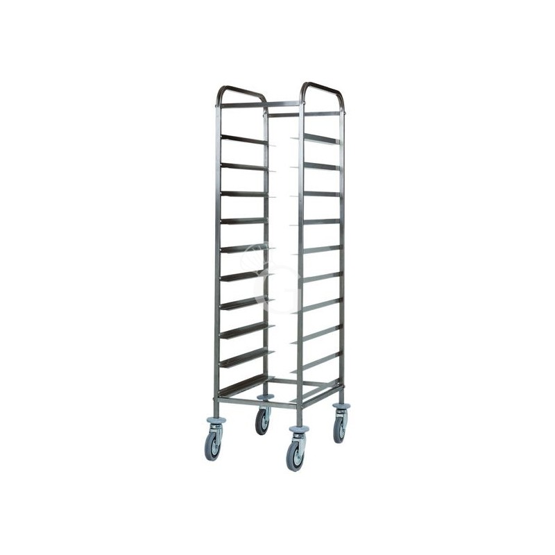 Tablettwagen/Gastronormwagen aus Edelstahl, 10 GN 1/1 Bleche, B 380 mm x T 620 mm x H 1750 mm
