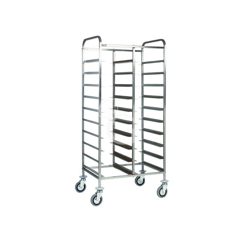 Tablettwagen – Edelstahl – 20 Tabletts – B 740 mm x T 620 mm x H 1750 mm