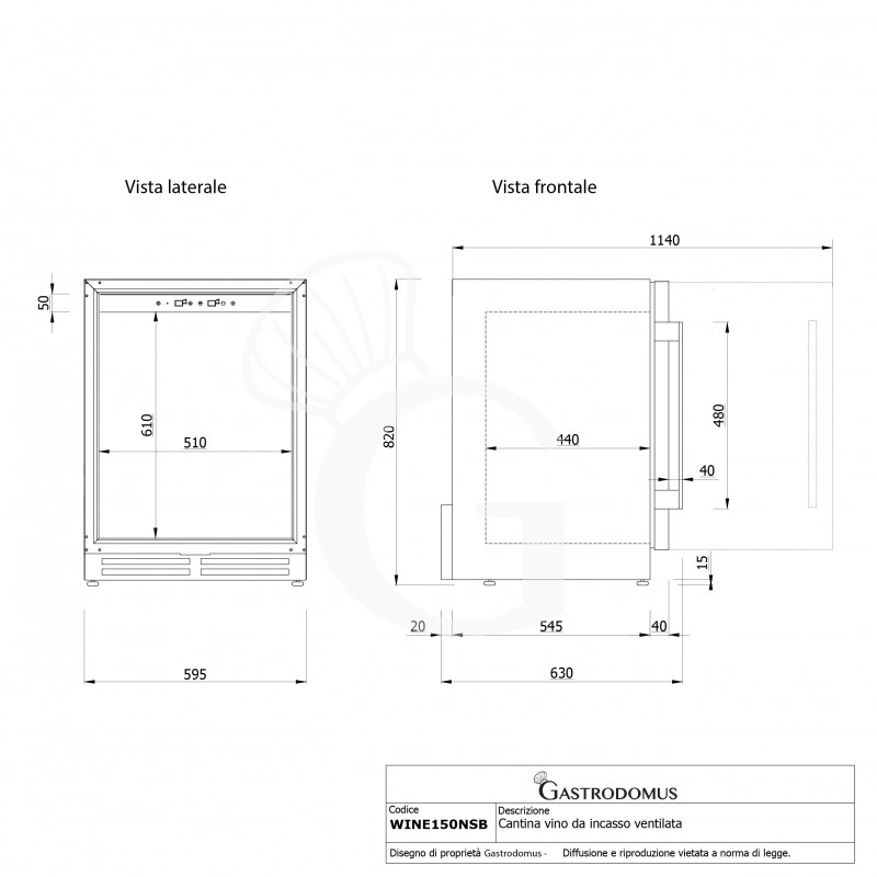 copy of Espositore refrigerato per vino - 3+1 ripiani cromati - capacità 85 LT - temp. + 4° C / + 10° C
