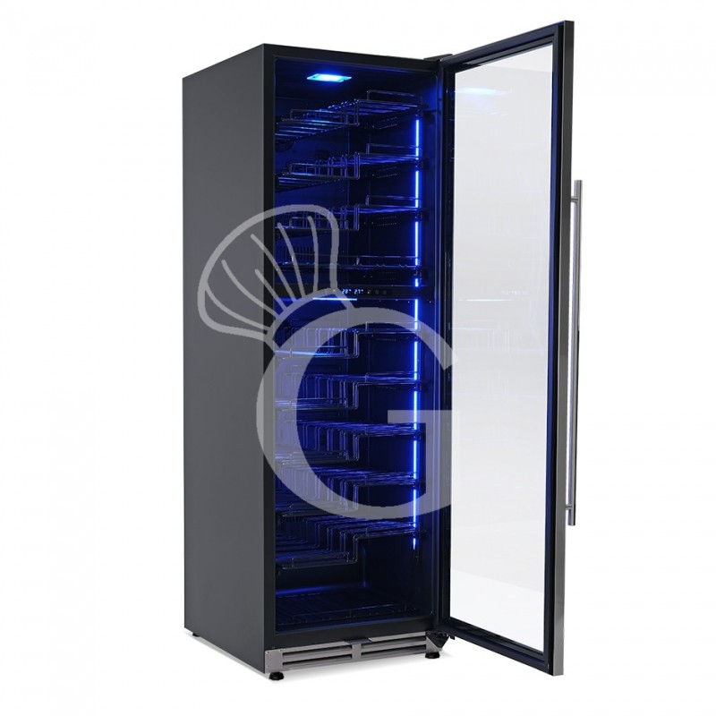 copy of Espositore refrigerato per vino - 3+1 ripiani cromati - capacità 85 LT - temp. + 4° C / + 10° C