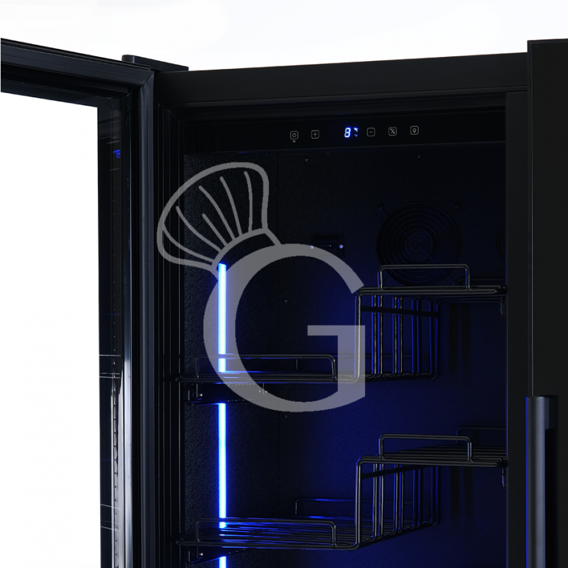 copy of Espositore refrigerato per vino - 3+1 ripiani cromati - capacità 85 LT - temp. + 4° C / + 10° C