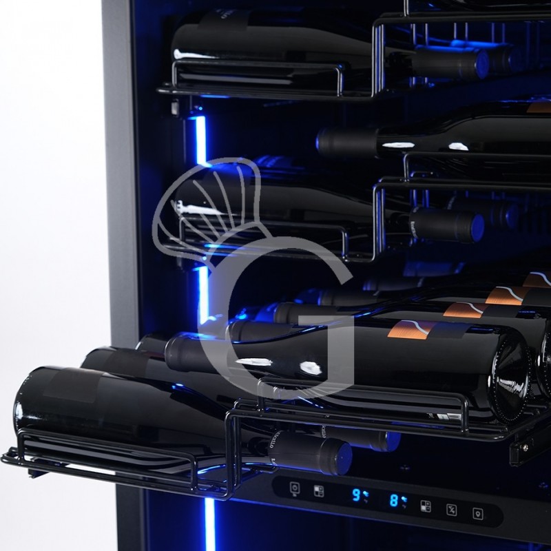 copy of Espositore refrigerato per vino - 3+1 ripiani cromati - capacità 85 LT - temp. + 4° C / + 10° C