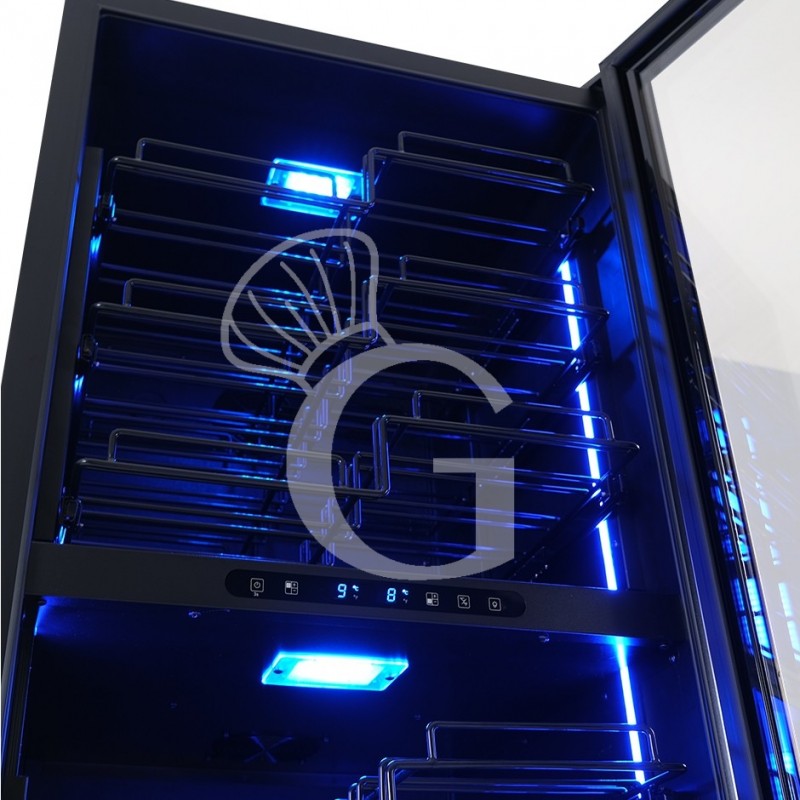 copy of Espositore refrigerato per vino - 3+1 ripiani cromati - capacità 85 LT - temp. + 4° C / + 10° C