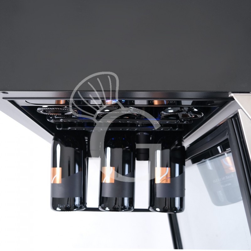 copy of Espositore refrigerato per vino - 3+1 ripiani cromati - capacità 85 LT - temp. + 4° C / + 10° C