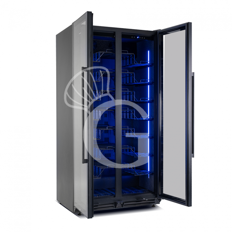 copy of Espositore refrigerato per vino - 3+1 ripiani cromati - capacità 85 LT - temp. + 4° C / + 10° C
