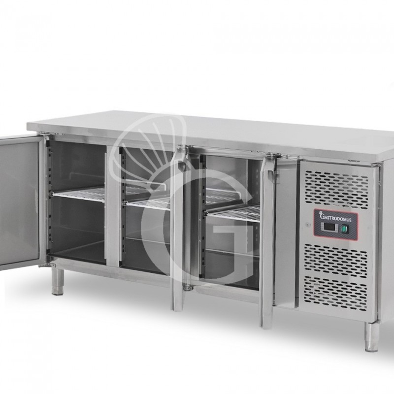 Kühltisch, 3 Türen, Aufkantung, Tiefe 600 mm, Temperatur -2°C/+8°C, Energieklasse E