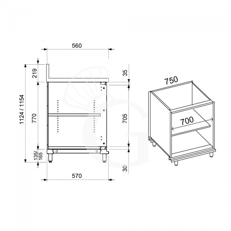 copy of Banco bar neutro a giorno L 250 mm x P 550 mm x H 920 mm