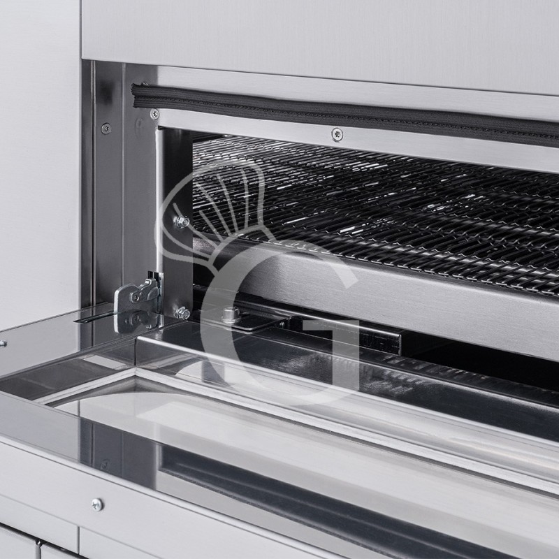 Professioneller Durchlaufpizzaofen, dreiphasig, Förderband 400 mm