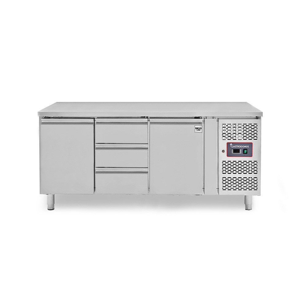 Kühltisch, 2 Türen, 3 Schubladen, Tiefe 700 mm, -2°C/+8°C