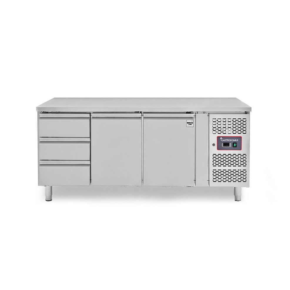 Kühltisch, 2 Türen, 3 Schubladen, Tiefe 700 mm, -2°C/+8°C