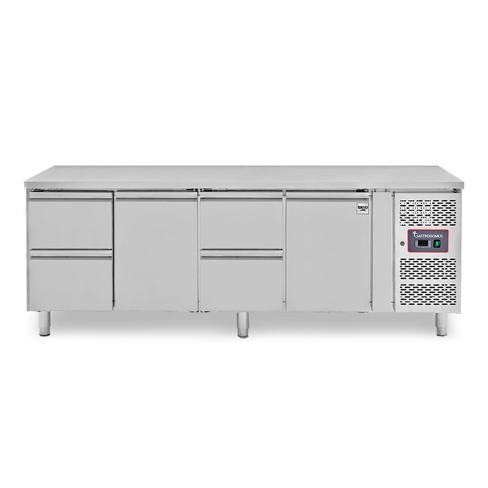Kühltisch, 2 Türen, 4 Schubladen, Tiefe 700 mm, -2°C/+8°C