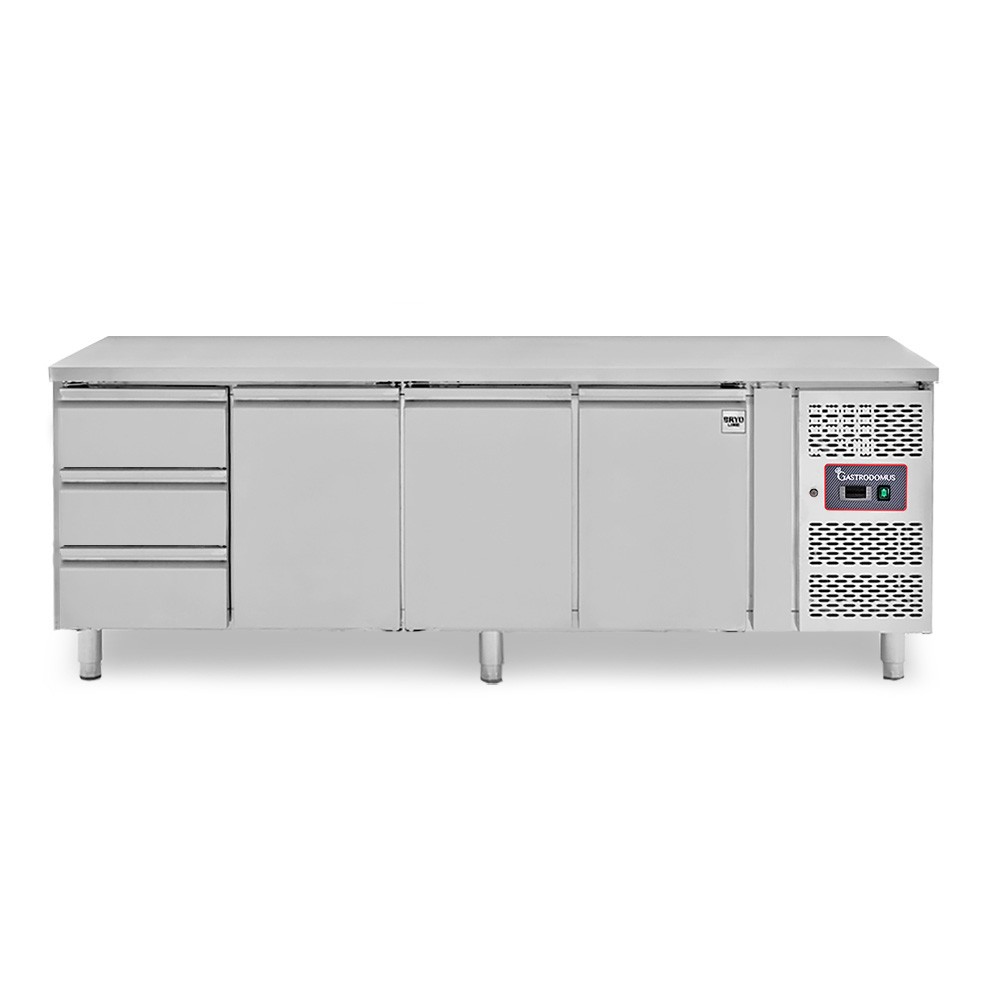 Kühltisch, 3 Türen, 3 Schubladen, Tiefe 700 mm, -2°C/+8°C