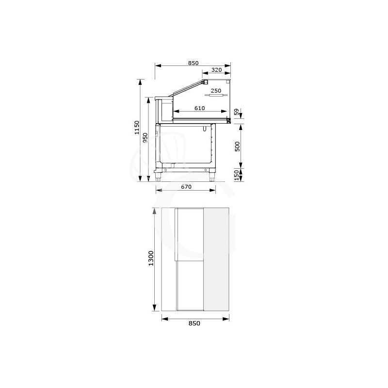 copy of banco bar refrigerato con motore incorporato temperatura 4c8c l 1044 mm x p 550 mm x h 920 mm