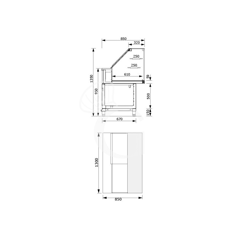 copy of banco bar refrigerato con motore incorporato temperatura 4c8c l 1044 mm x p 550 mm x h 920 mm