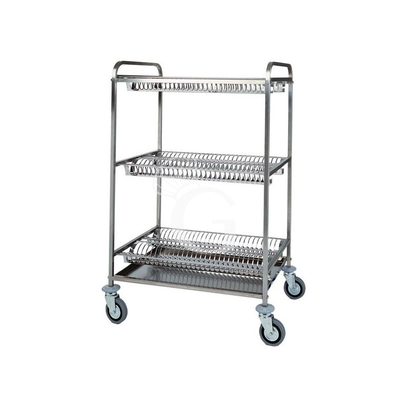 Tellerabtropfwagen, 3 Abtropfbretter, 168 Teller, B 1100 mm x T 620 mm x H 1340 mm Tellerabtropfwagen, 3 Abtropfbretter, 168 Teller, B 1100 mm x T 620 mm x H 1340 mm