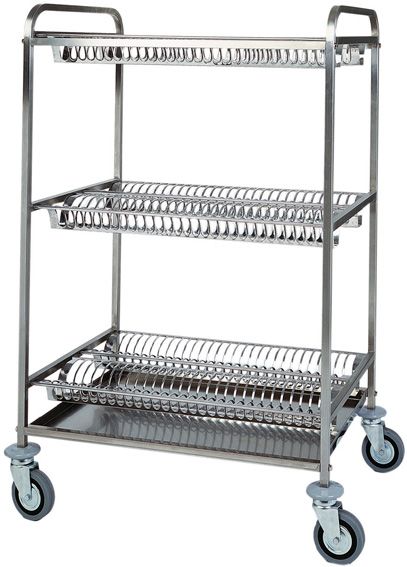 Teller- und Glasabtropfwagen, 3 Abtropfbretter, B 1100 mm x T 620 mm x H 1340 mm