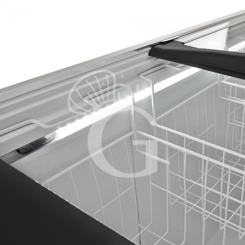 Tiefkühltruhe (355 L), statisch, Glasdeckel, Temperatur -18°C, Energieklasse C