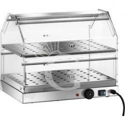 Warmhaltevitrine – Edelstahl – 2 Ablagen – Länge 500 mm