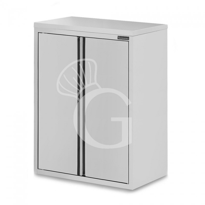 Wandhängeschrank, Edelstahl, 2 Flügeltüren, 2 Regalböden, B 900 mm x T 400 mm x H 1000 mm