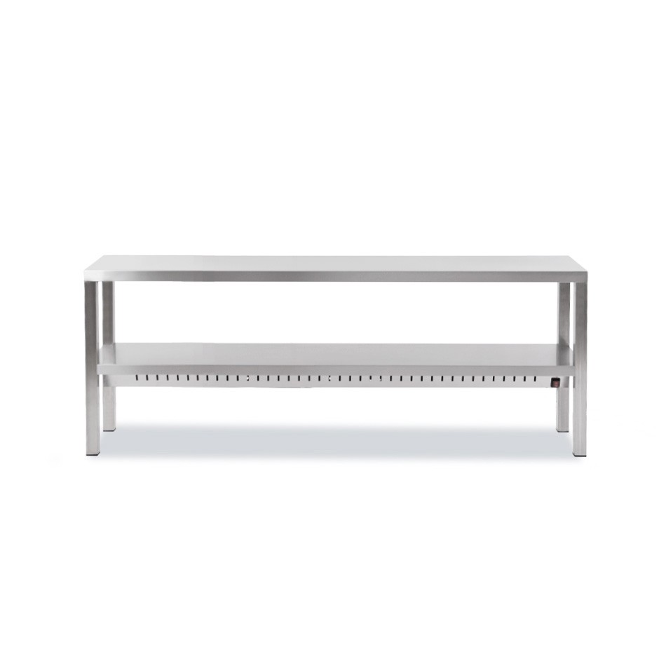 WÄRMEBRÜCKE MIT LAMPEN, 2 ETAGEN, B 1400 X T 300 X H 650 MM