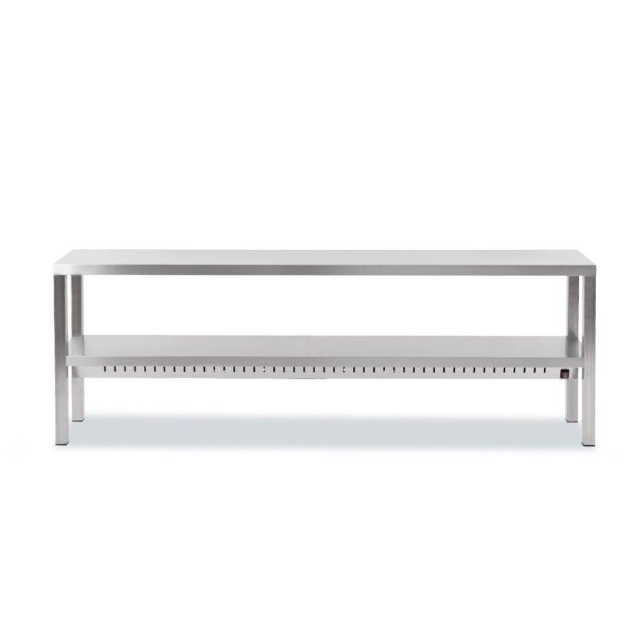WÄRMEBRÜCKE MIT LAMPEN, 2 ETAGEN B 1800 X T 300 X H 650 MM