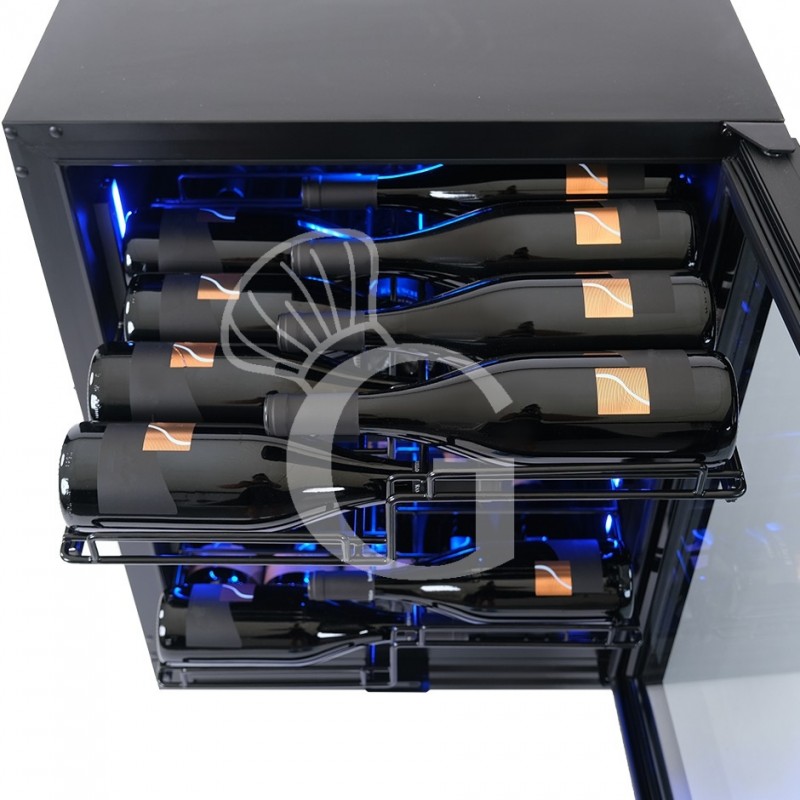 copy of Espositore refrigerato per vino - 3+1 ripiani cromati - capacità 85 LT - temp. + 4° C / + 10° C